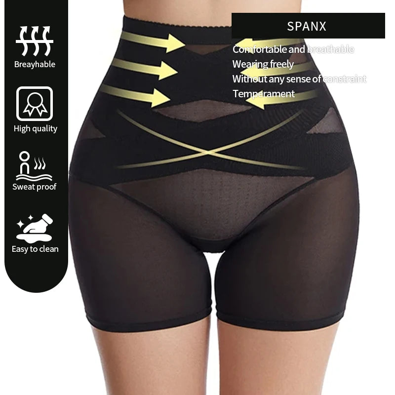 Women's Shapewear Pants Are Comfortable Breathable Hip Lifting Abdominal Control One-Piece Slim Fit Waist Cinching Shorts