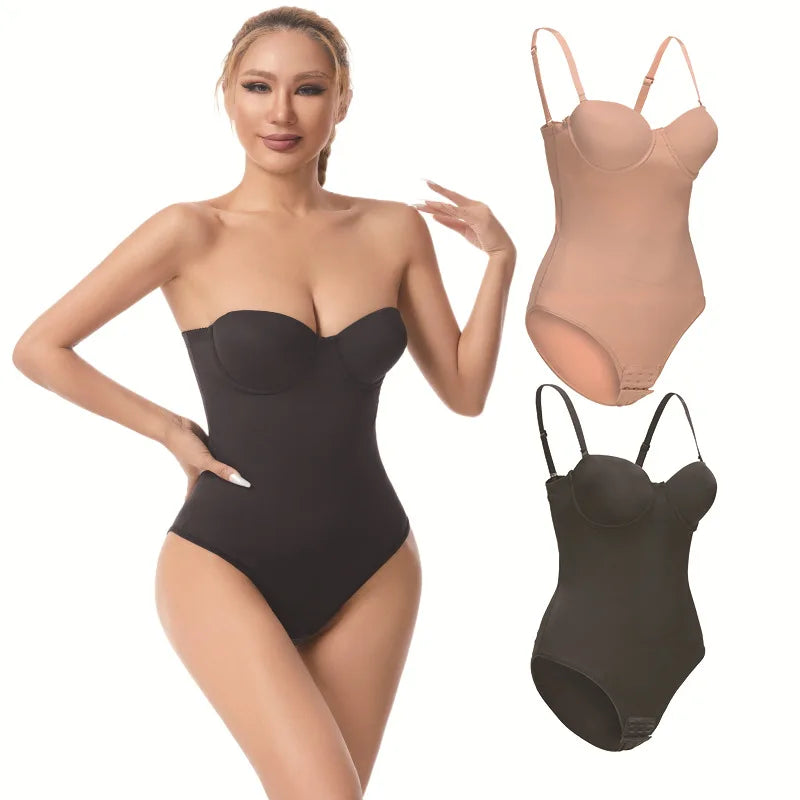Women Summer New Plus Size Body Shaper Ladies With Steel Rims Bras Jumpsuit Dress Specific Strapless Seamless Shapewear