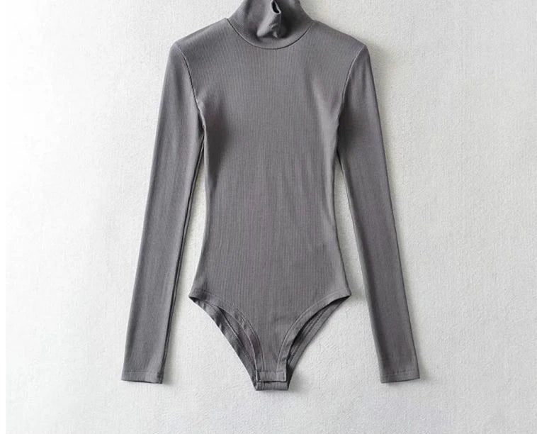 Women's Round Collar Elastic Bodysuit Long Sleeve Jumpsuit Shapewear Shaper Lady Sexy Seamless Female  Clothes Autumn Winter