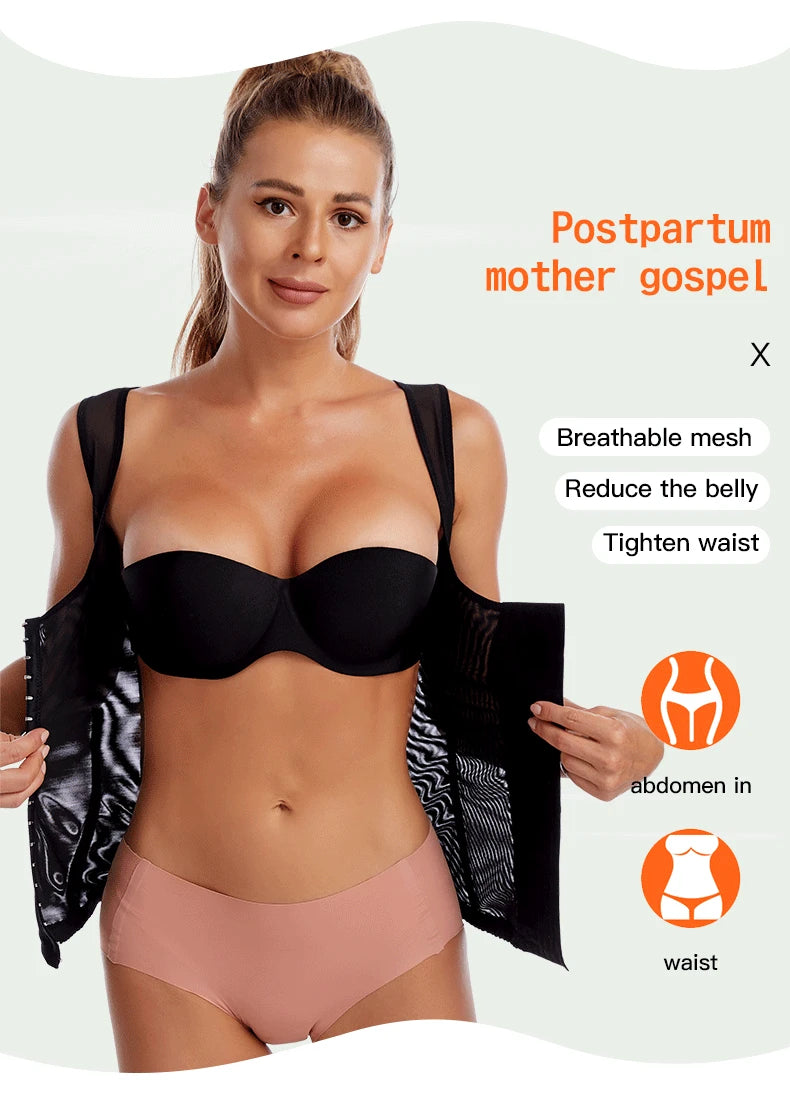 Women Sexy Body Shaper Waist Corset Upper Support Gather Vest-style Body Shaper Postpartum Abdomen Corset Fajas Colombianas
