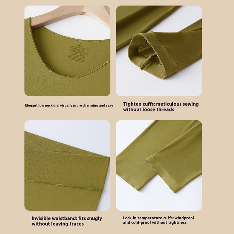 Women's Thermal Underwear Winter Clothes Seamless Thick Double Layer Warm Lingerie Women Thermal Clothing Set Woman 2 Pieces