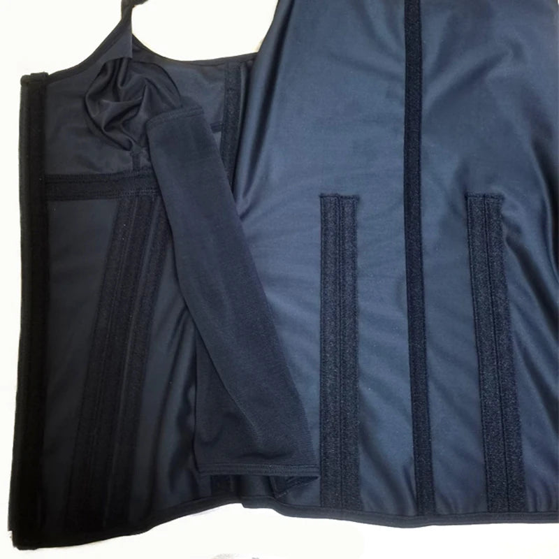 Shapewear Women Colombian Fajas Waist Trainer Tummy Control Vest Body Shaper 17 Steel Bones 3-Row Hooks Zipper Adjustable Strap