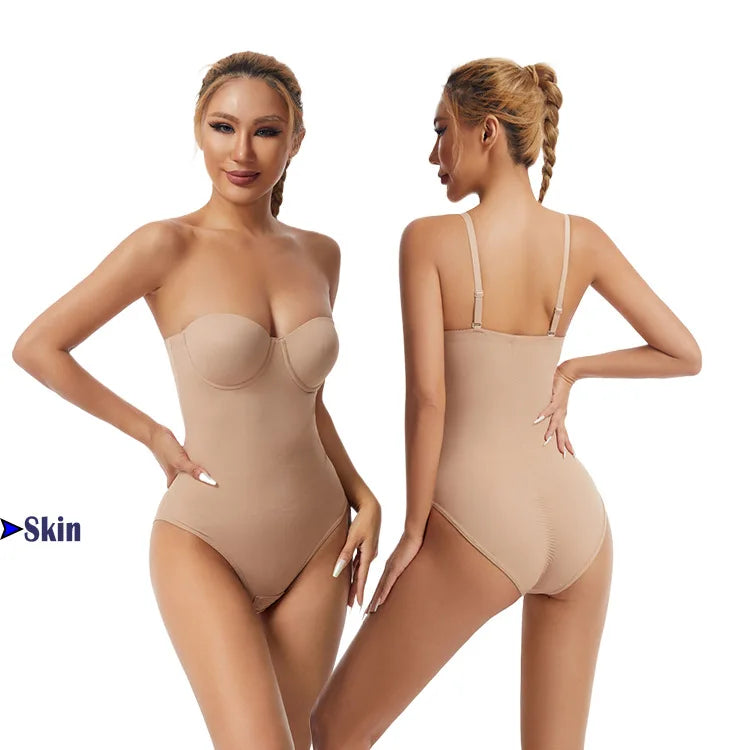 Women Summer New Plus Size Body Shaper Ladies With Steel Rims Bras Jumpsuit Dress Specific Strapless Seamless Shapewear
