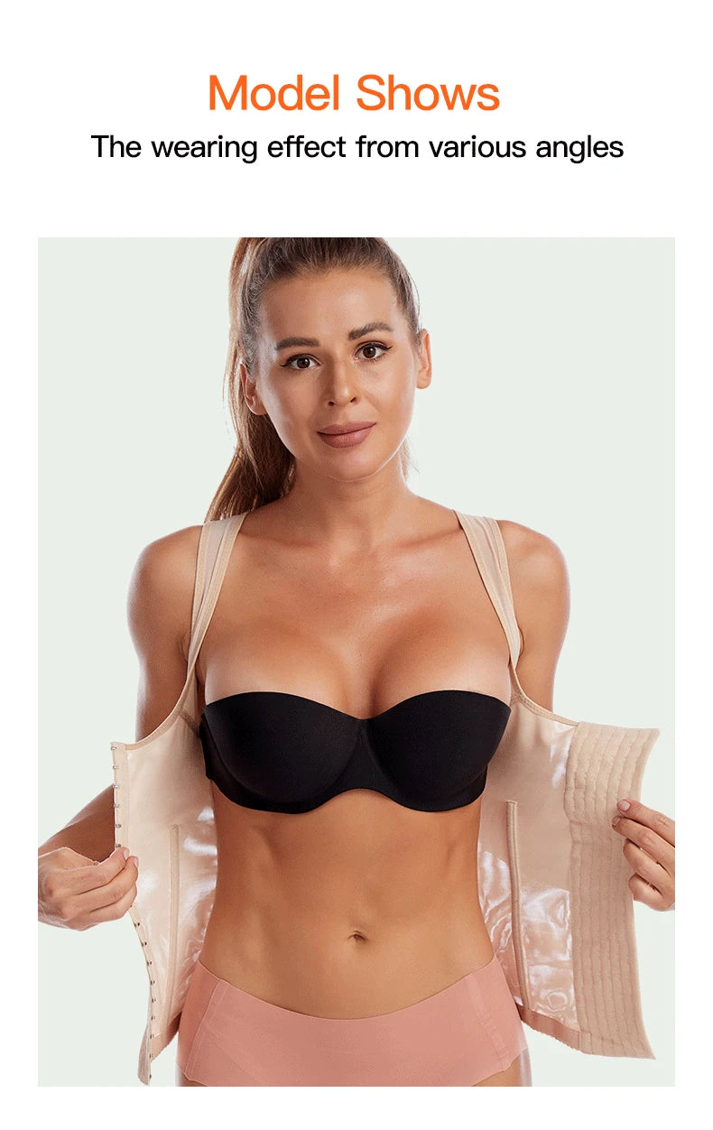 Women Sexy Body Shaper Waist Corset Upper Support Gather Vest-style Body Shaper Postpartum Abdomen Corset Fajas Colombianas