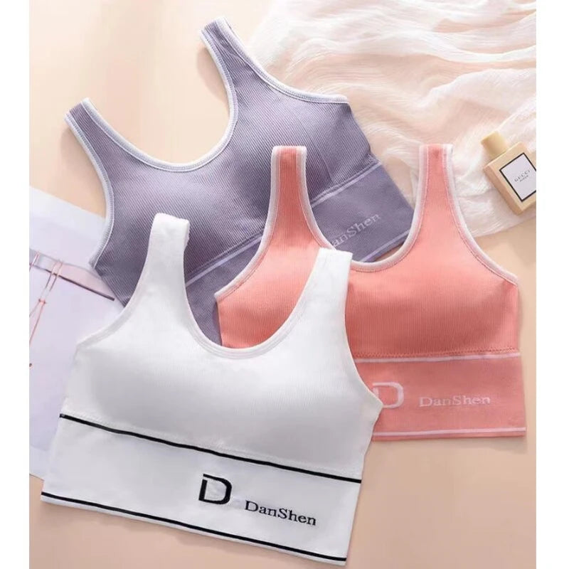 Women's Sexy Underwear Seamless Sports Bra high elasticity Deep U-Shaped Without Steel Ring Yoga Bra Top