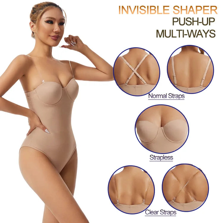 Women Summer New Plus Size Body Shaper Ladies With Steel Rims Bras Jumpsuit Dress Specific Strapless Seamless Shapewear
